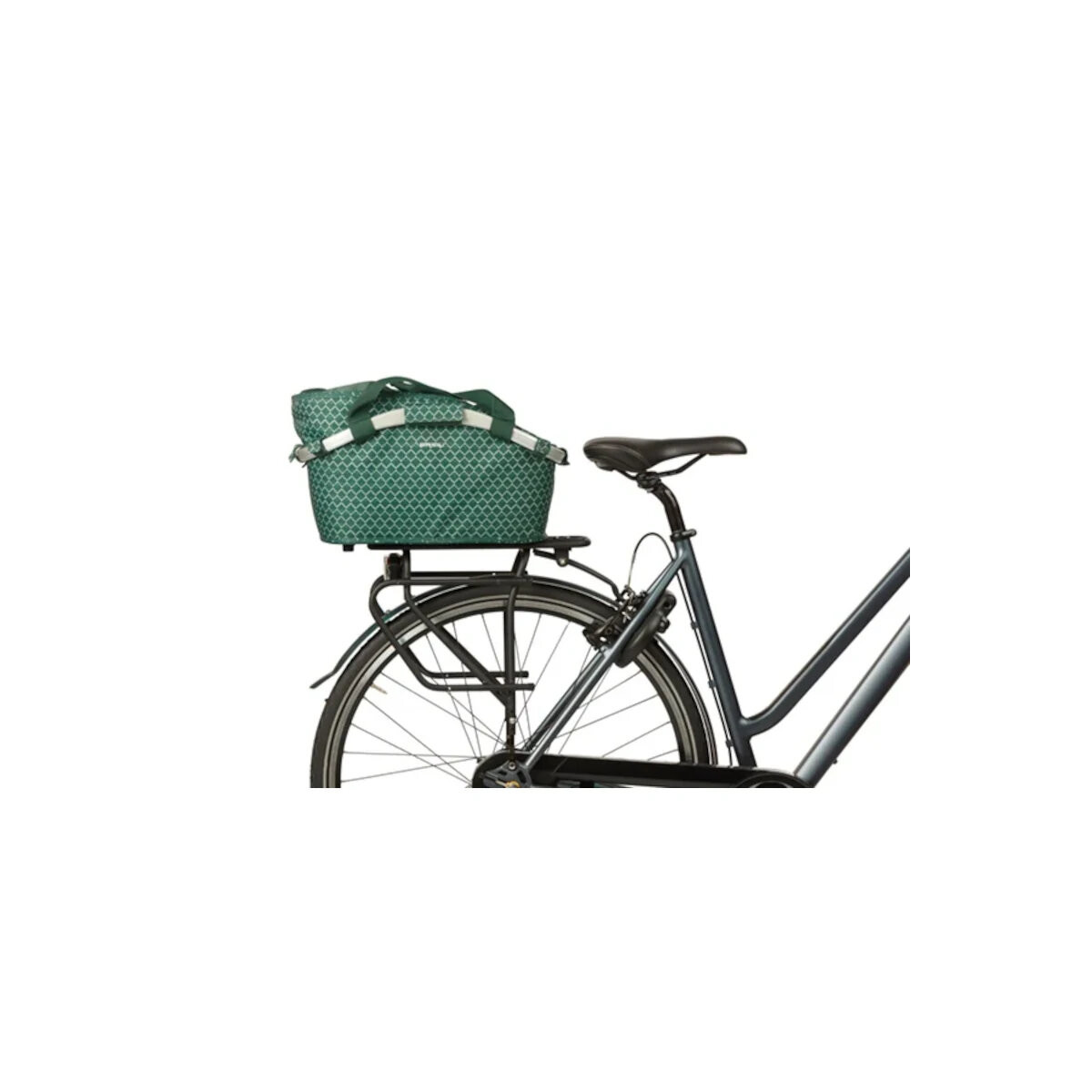 Panier Vélo Arrière Basil Cento - Acier Nid D'abeille Noir, 45x31x21cm - Neuf