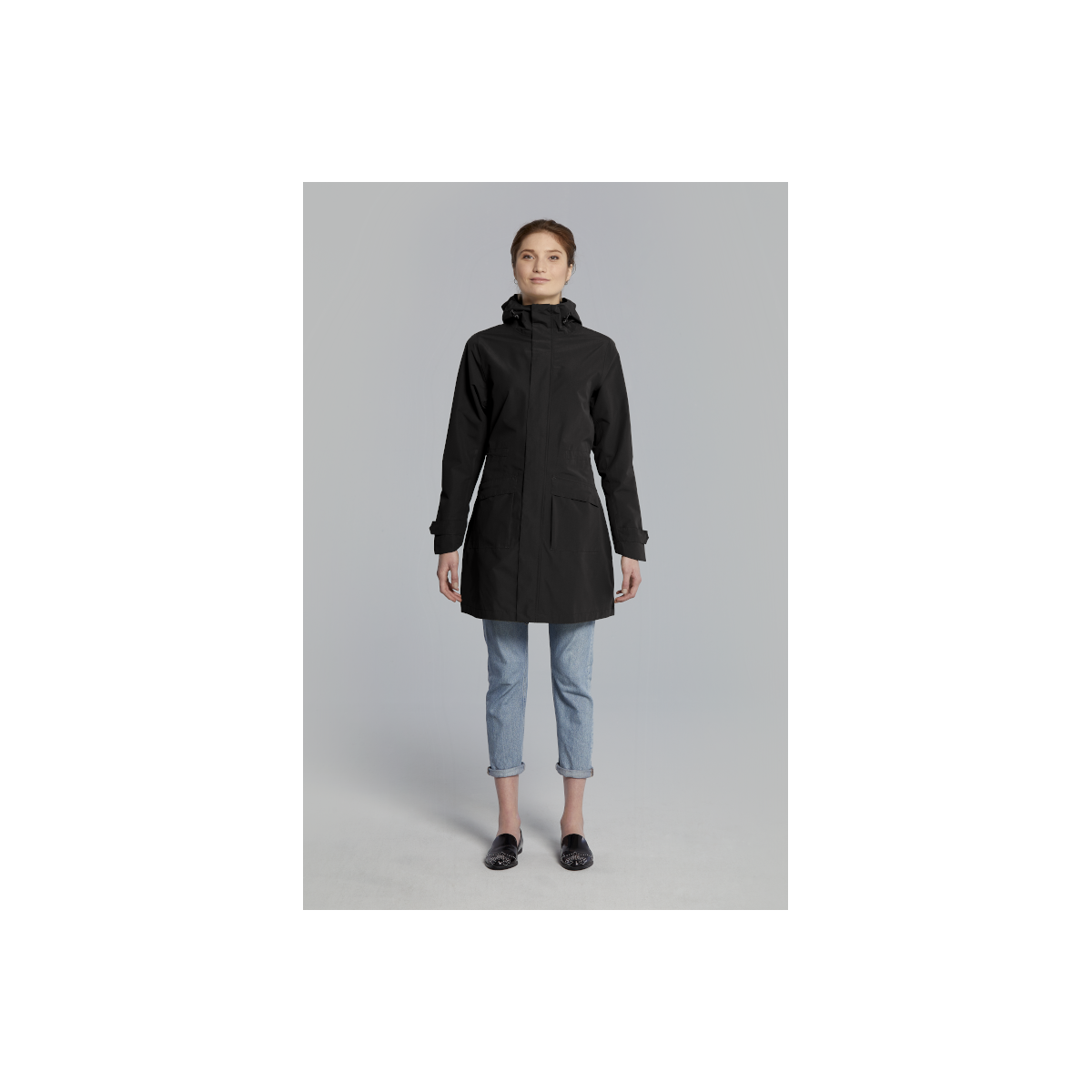 Basil Mosse veste de pluie Parka femmes, Noir XS