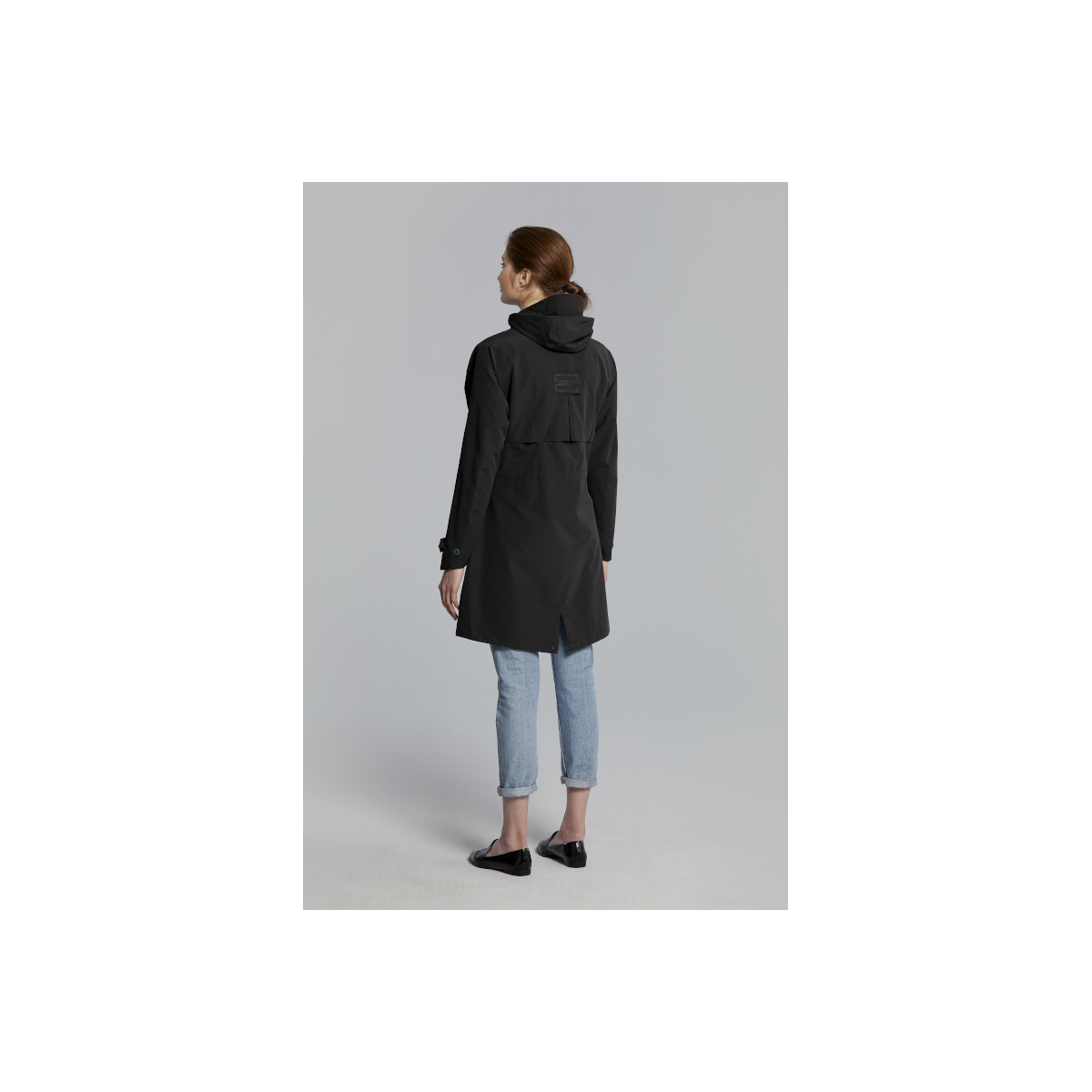 Basil Mosse veste de pluie Parka femmes, Noir S