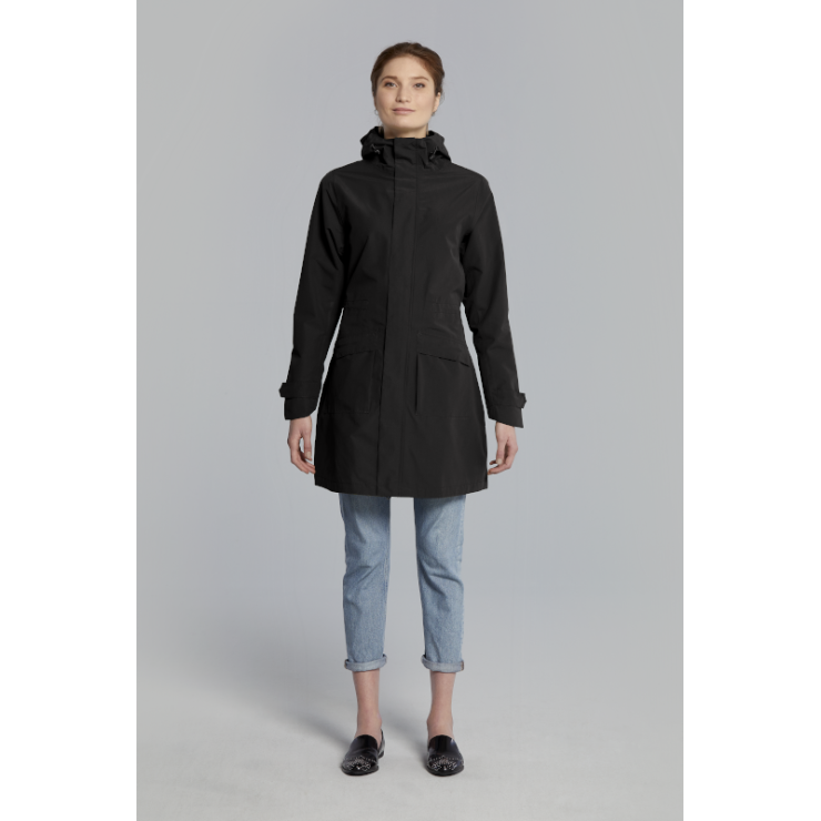 Basil Mosse veste de pluie Parka femmes, Noir M