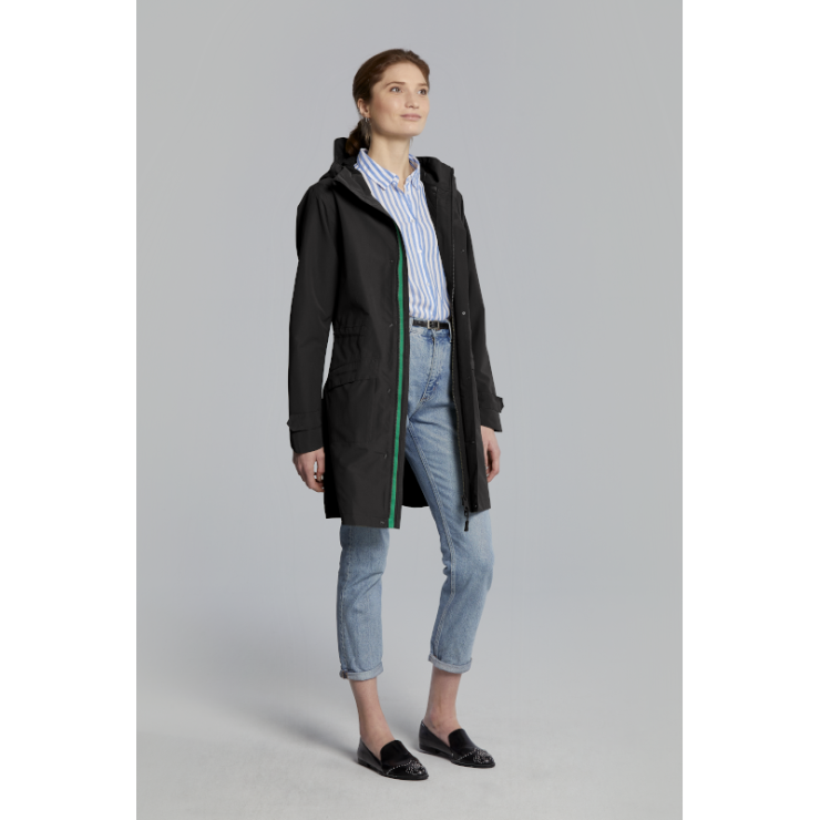 Basil Mosse veste de pluie Parka femmes, Noir M