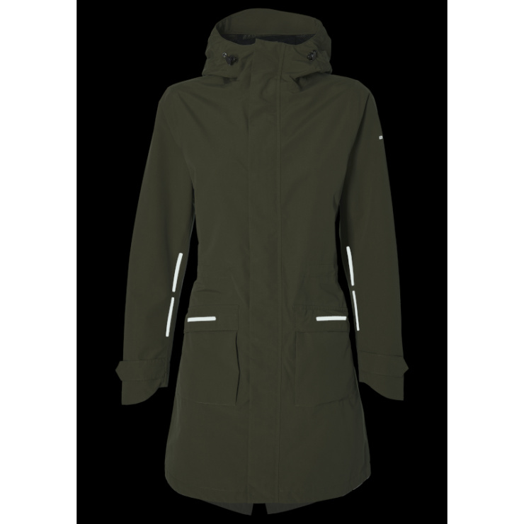 Basil Mosse veste de pluie Parka femmes, Vert olive XS