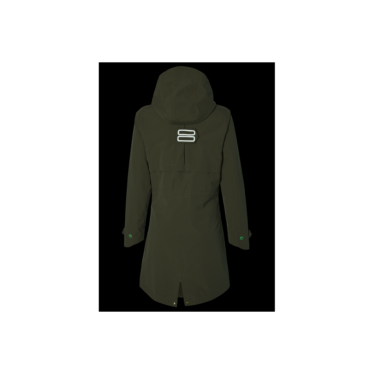 Basil Mosse veste de pluie Parka femmes, Vert olive XS