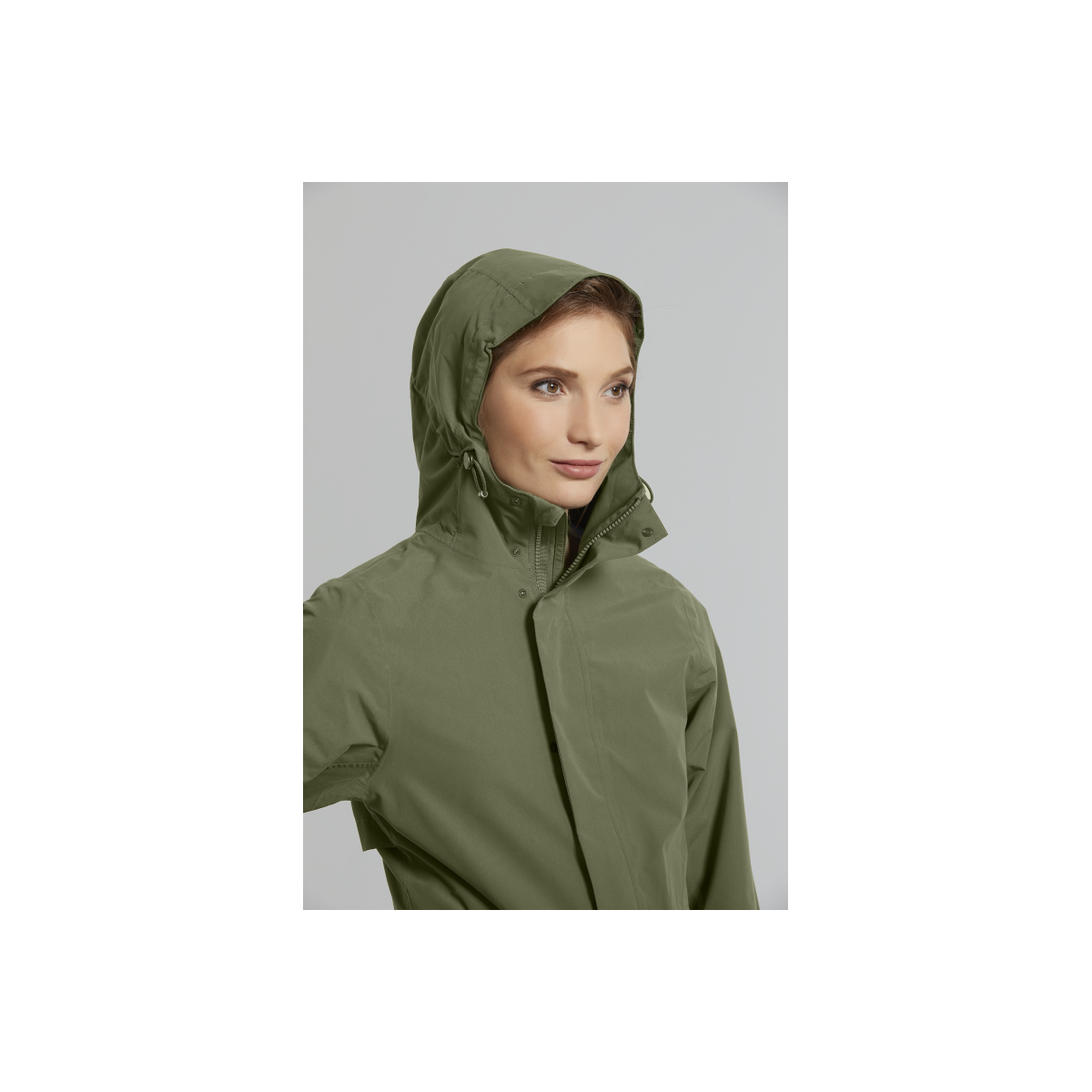 Basil Mosse veste de pluie Parka femmes, Vert olive XS