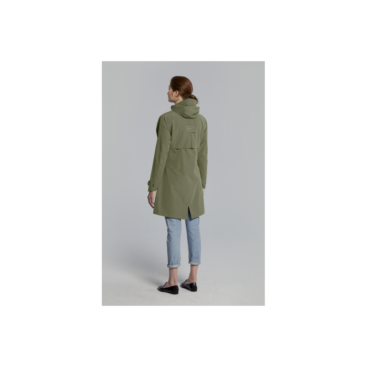 Basil Mosse veste de pluie Parka femmes, Vert olive M