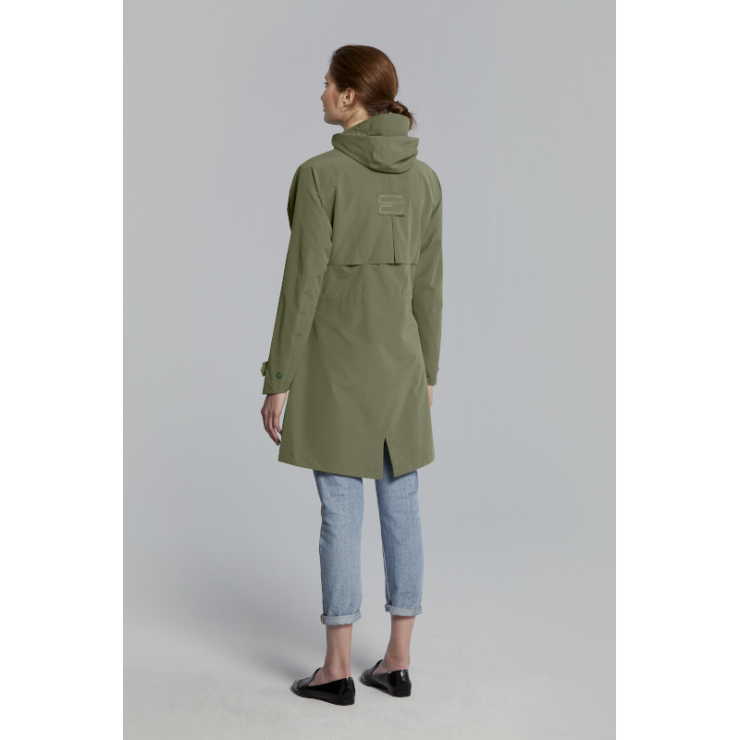 Basil Mosse veste de pluie Parka femmes, Vert olive L