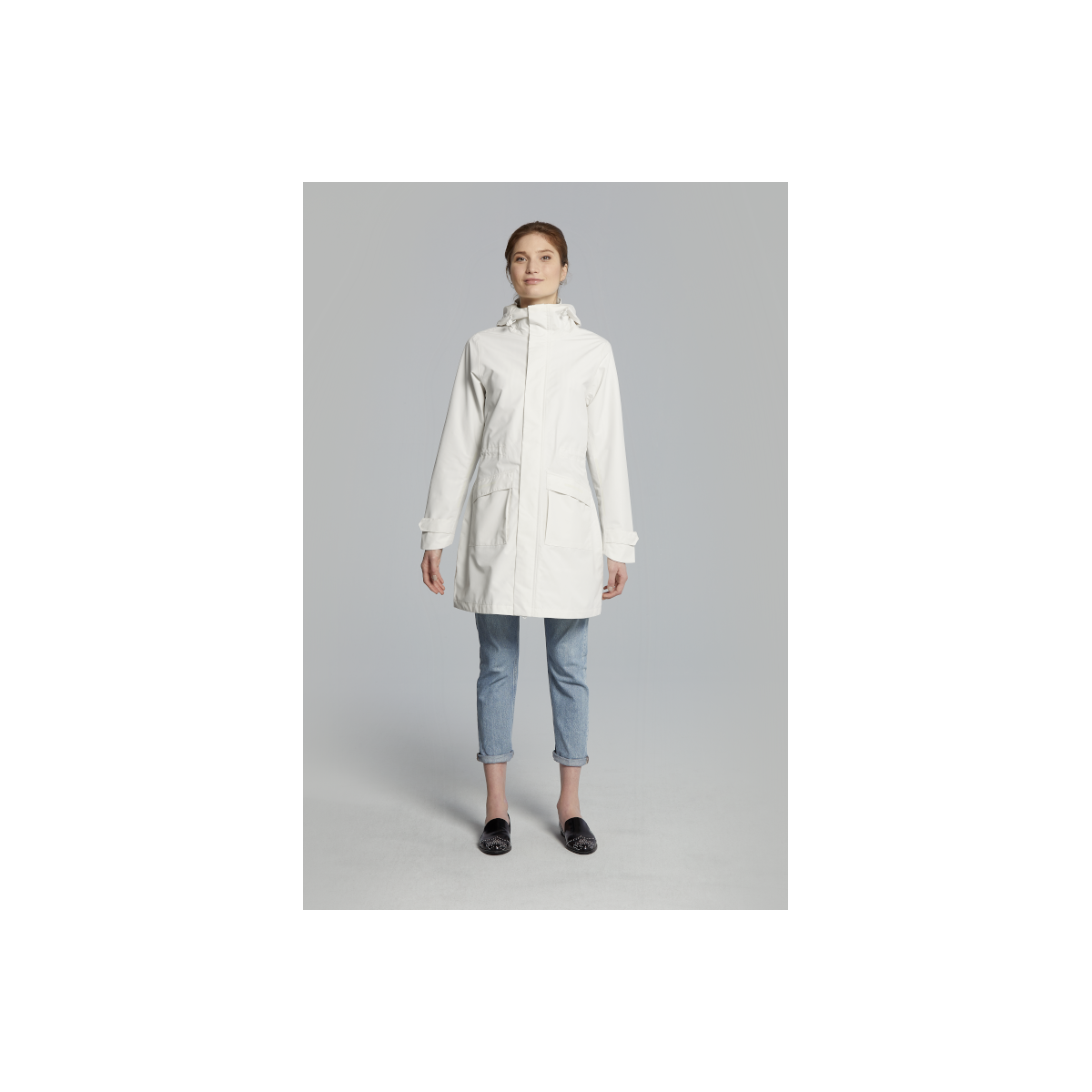 Basil Mosse veste de pluie Parka femmes, blanc S