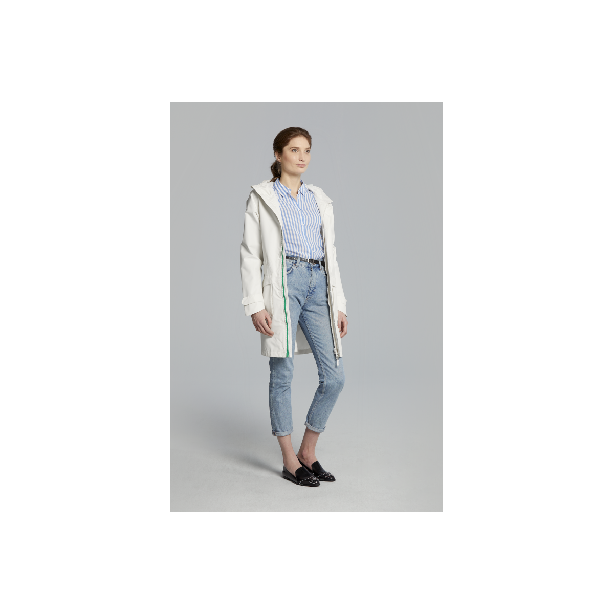 Basil Mosse veste de pluie Parka femmes, blanc S