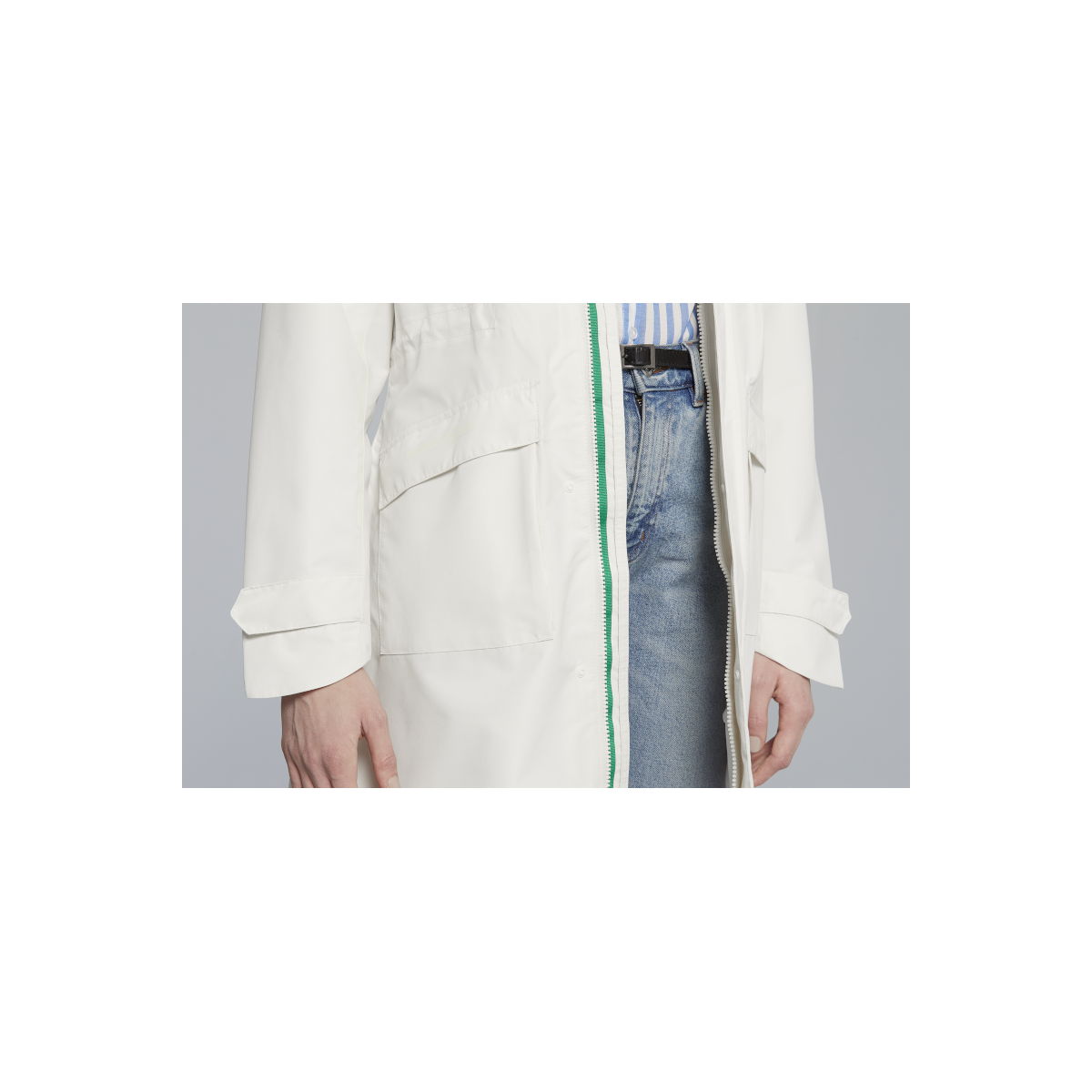 Basil Mosse veste de pluie Parka femmes, blanc S