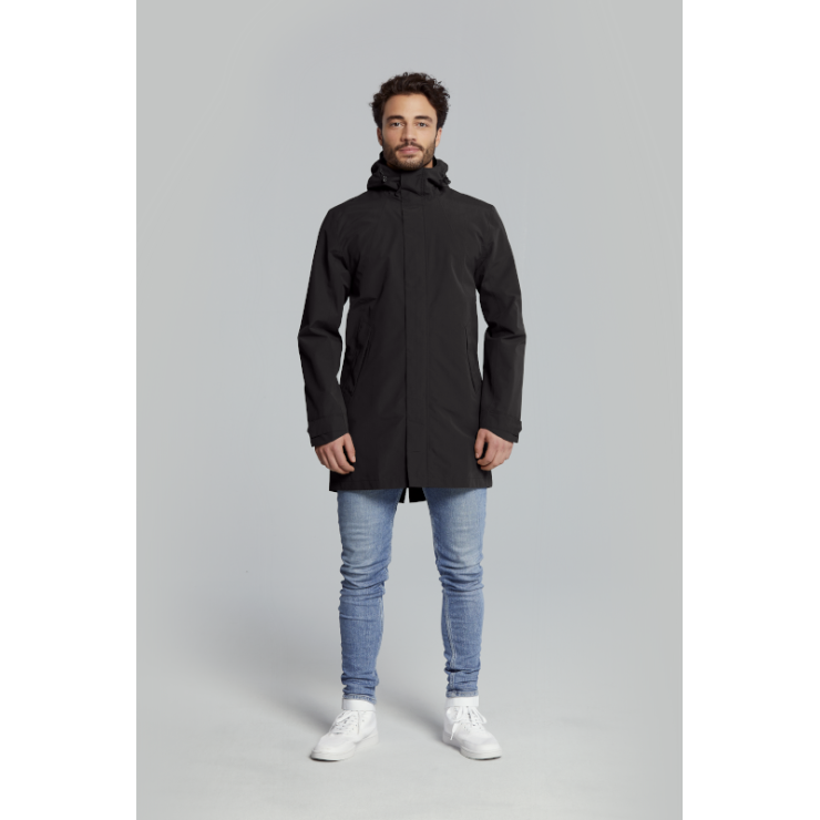 Basil Mosse veste de pluie Parka hommes, Noir L