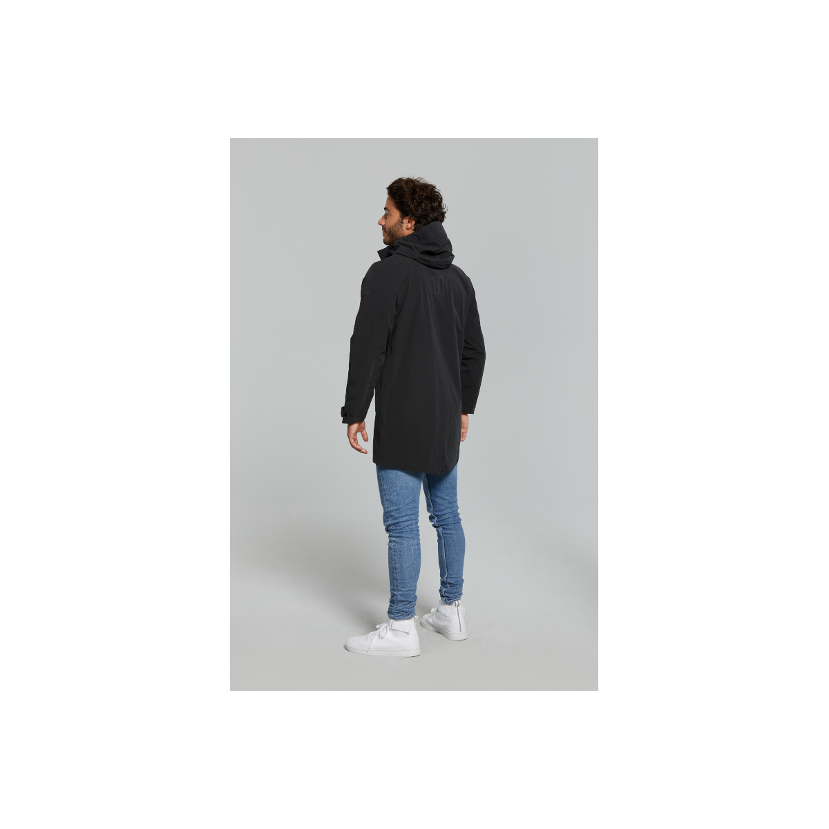 Basil Mosse veste de pluie Parka hommes, Noir L