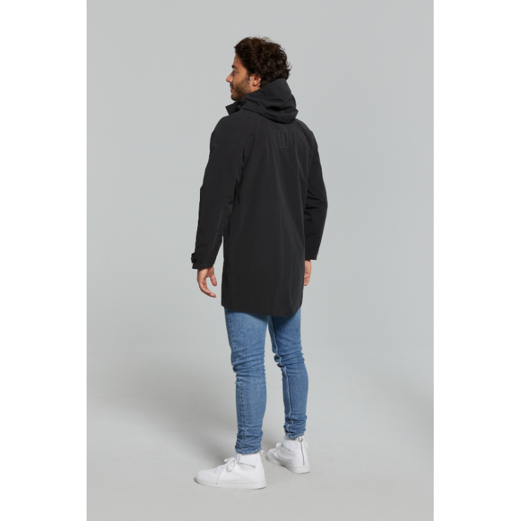 Basil Mosse veste de pluie Parka hommes, Noir L