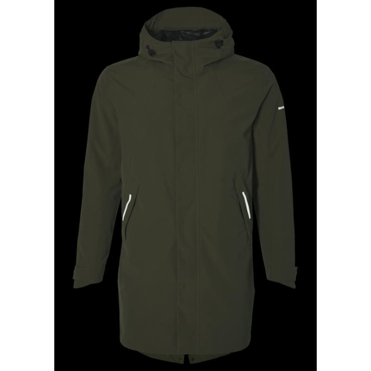 Basil Mosse veste de pluie Parka hommes, Vert olive M