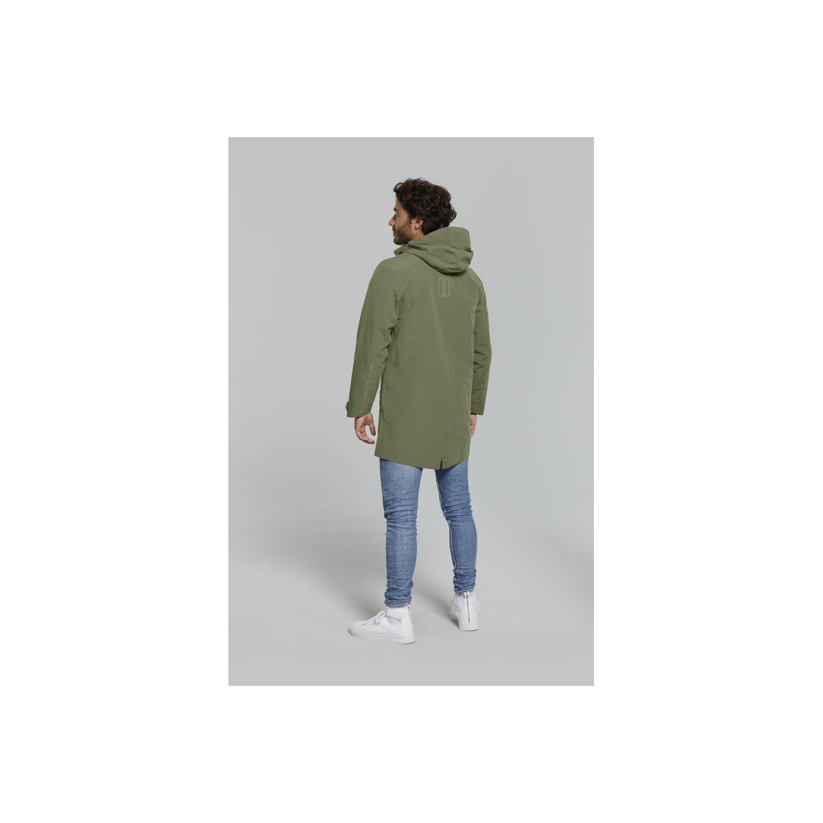 Basil Mosse veste de pluie Parka hommes, Vert olive M