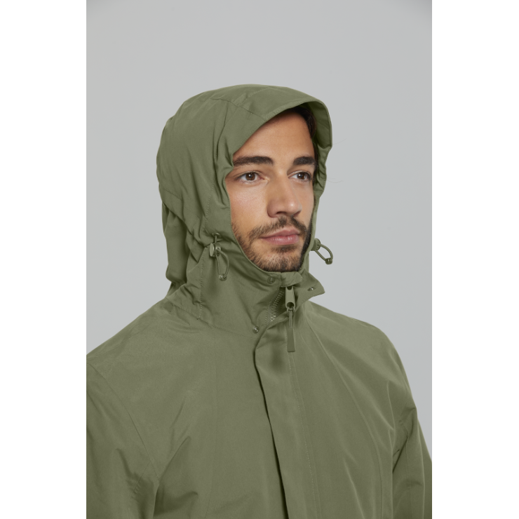 Basil Mosse veste de pluie Parka hommes, Vert olive M