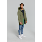 Basil Mosse veste de pluie Parka hommes, Vert olive L