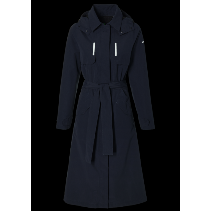 Basil Mosse veste de pluie femmes trench-coat, Bleu nuit S