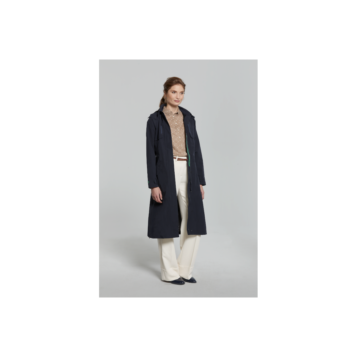 Basil Mosse veste de pluie femmes trench-coat, Bleu nuit S