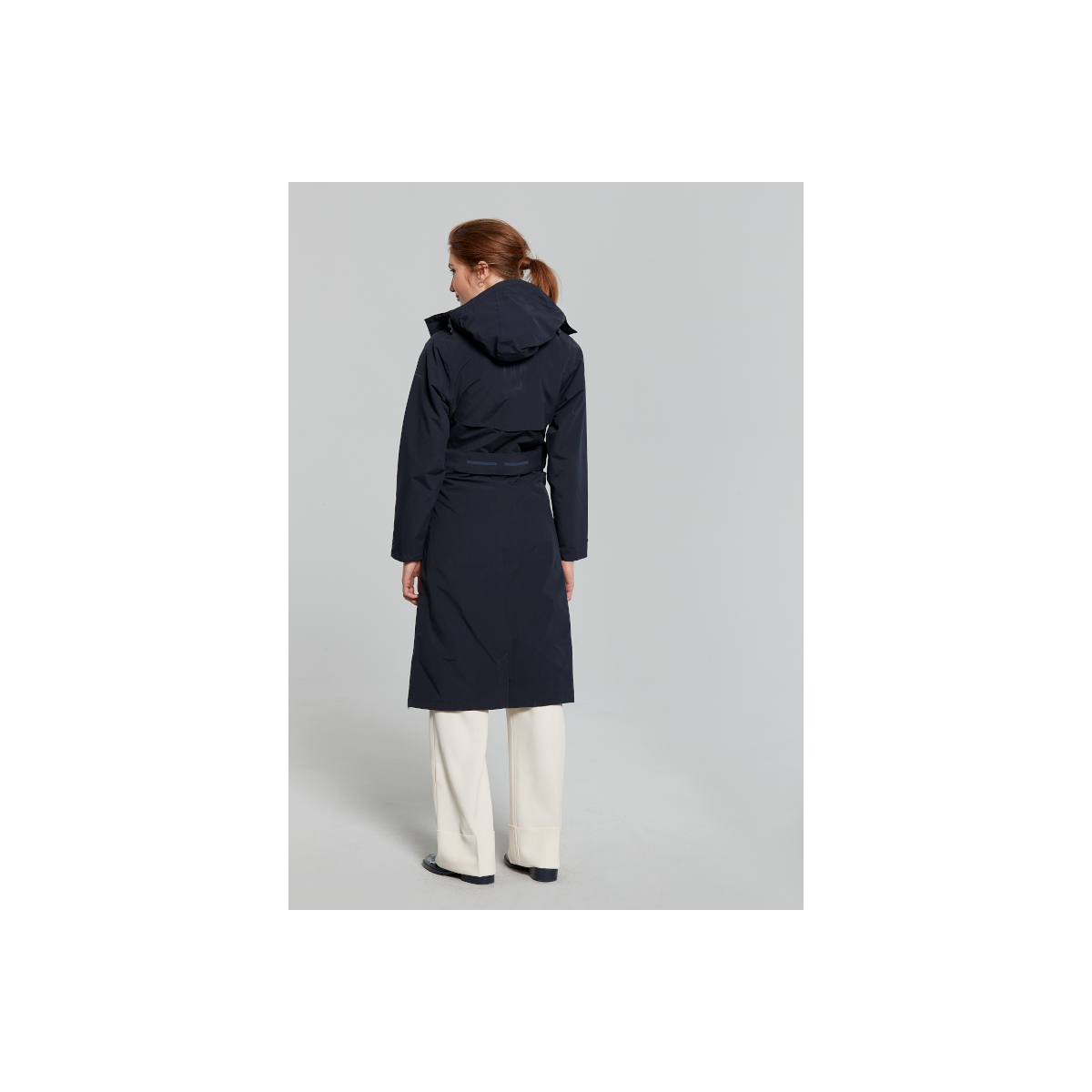 Basil Mosse veste de pluie femmes trench-coat, Bleu nuit S