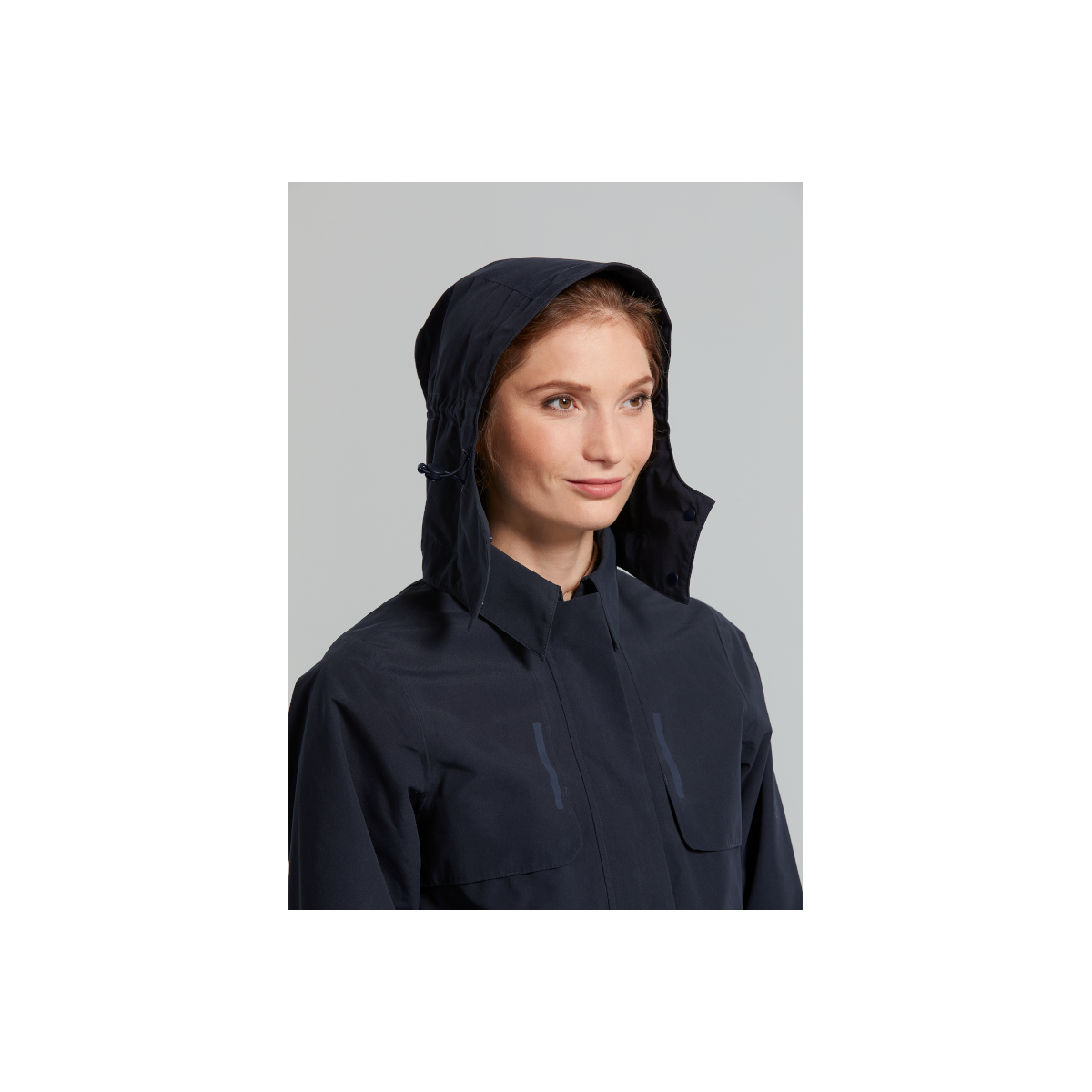 Basil Mosse veste de pluie femmes trench-coat, Bleu nuit L