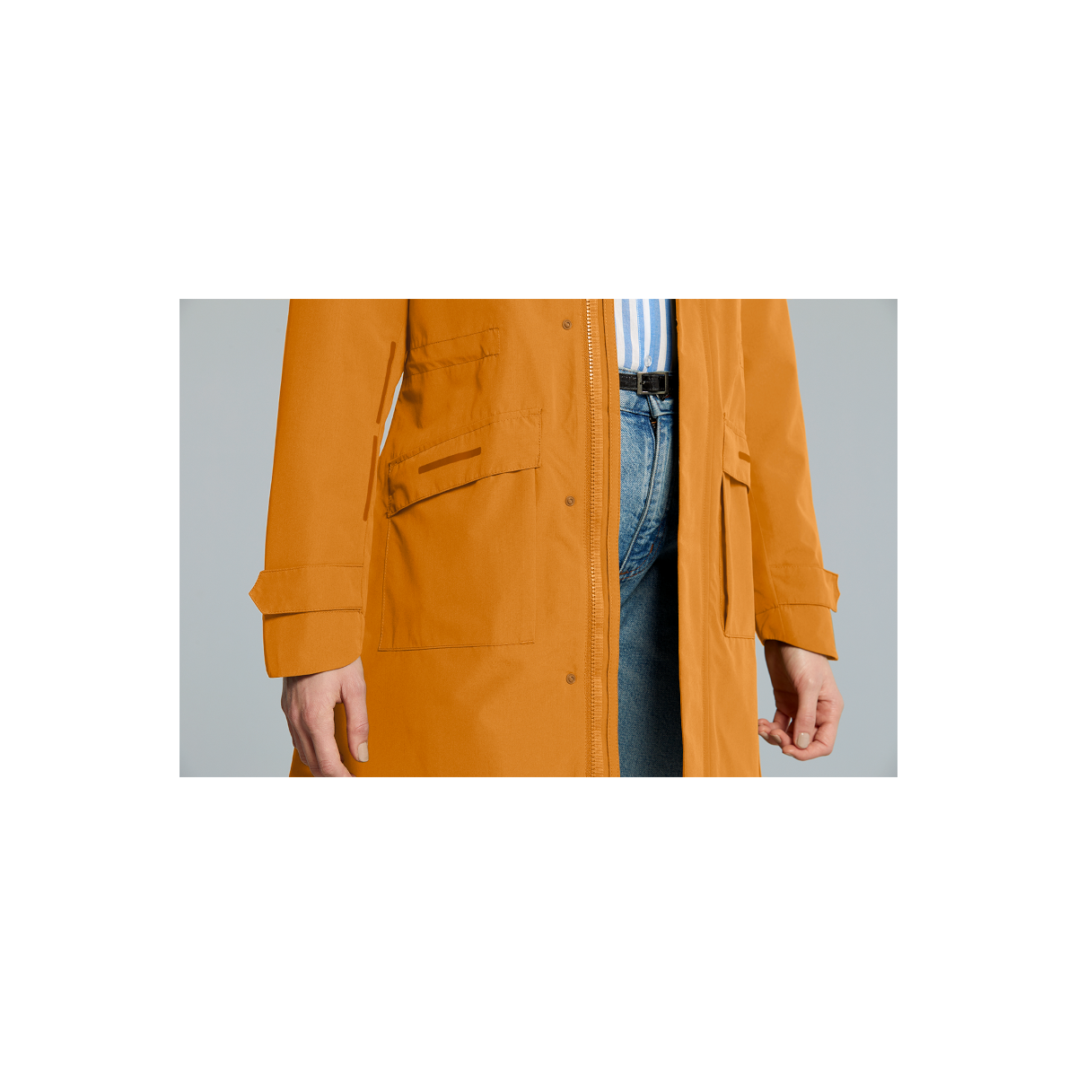 Basil Mosse veste de pluie Parka femmes Ocre  XS