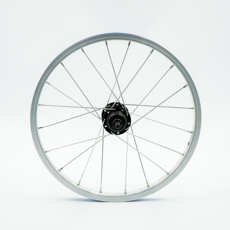 Roue 16" ARR, Roue libre, jante alu simple paroi argent, écrous