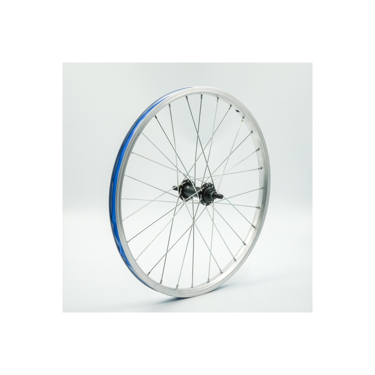 Roue 20" AV, jante alu simple paroi argent, écrous