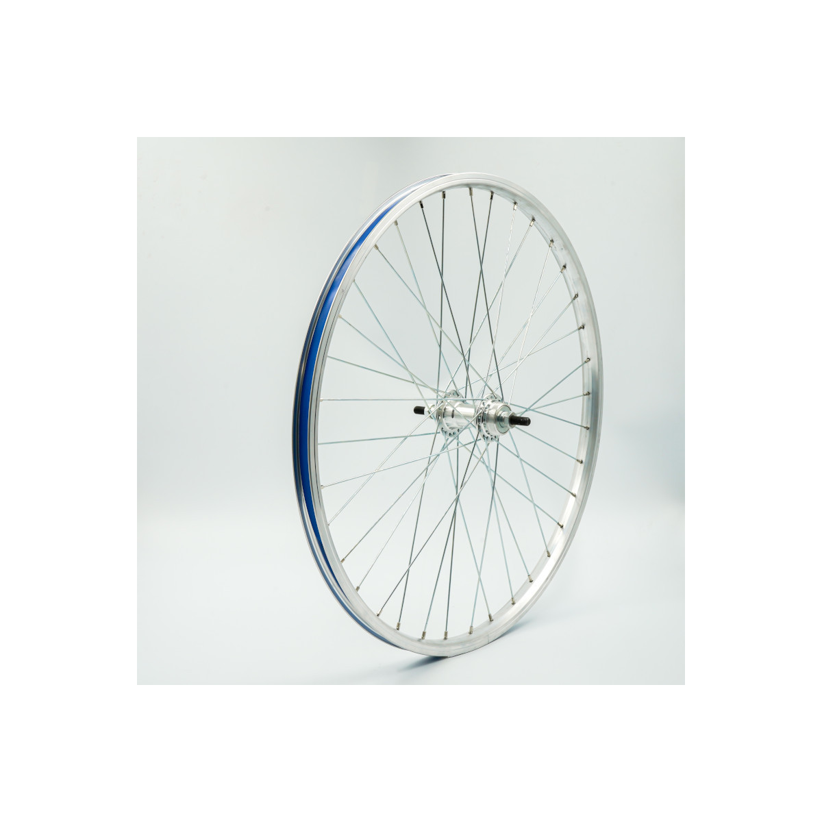 Roue 24" ARR, RL 1vit, jante alu simple paroi argent, écrous