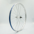 Roue 24" AV, jante alu simple paroi argent, écrous