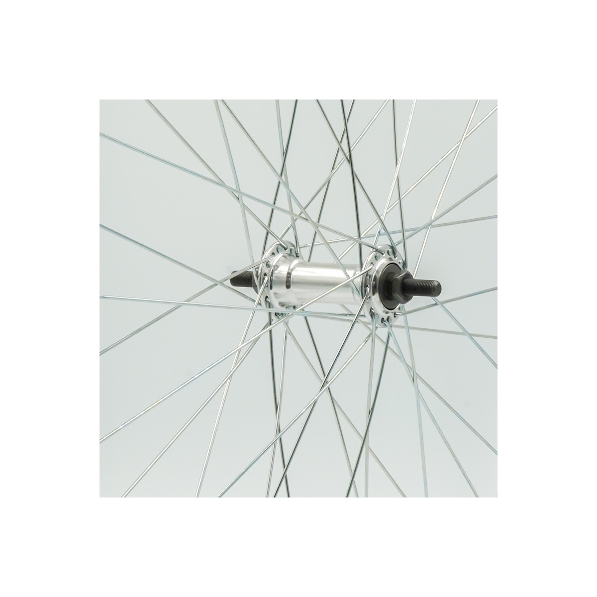 Roue 24" AV, jante alu simple paroi argent, écrous