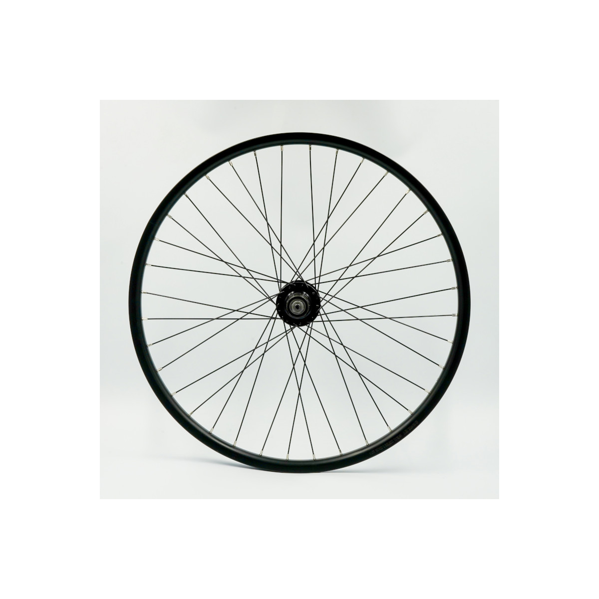 Roue 24" AV, jante alu double paroi noire, disc 6 trous, QR10