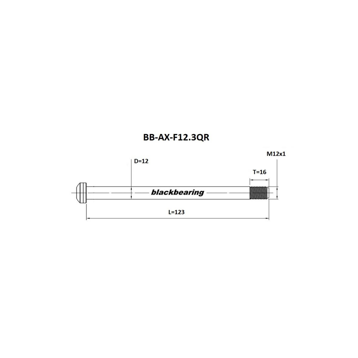 Axe de roue avant levier rapide BLACKBEARING 122-M12x1-15mm