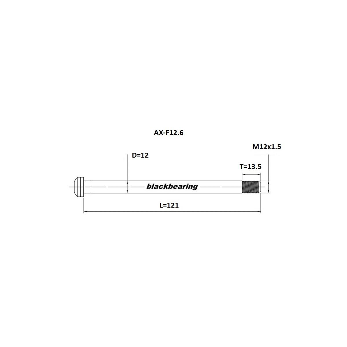 Axe de roue avant BLACKBEARING 121-M12x1.5-13.5mm