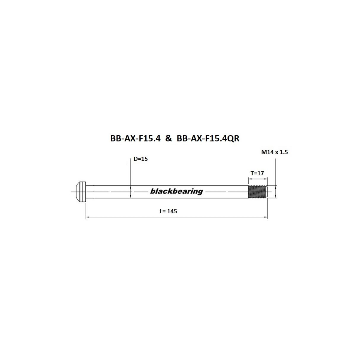 Axe de roue avant BLACKBEARING FOX-145-M15x1.5-16mm