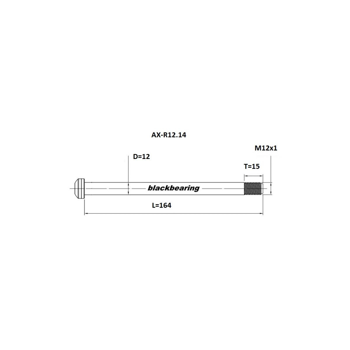 Axe de roue arrière BLACKBEARING 164-M12x1-15mm