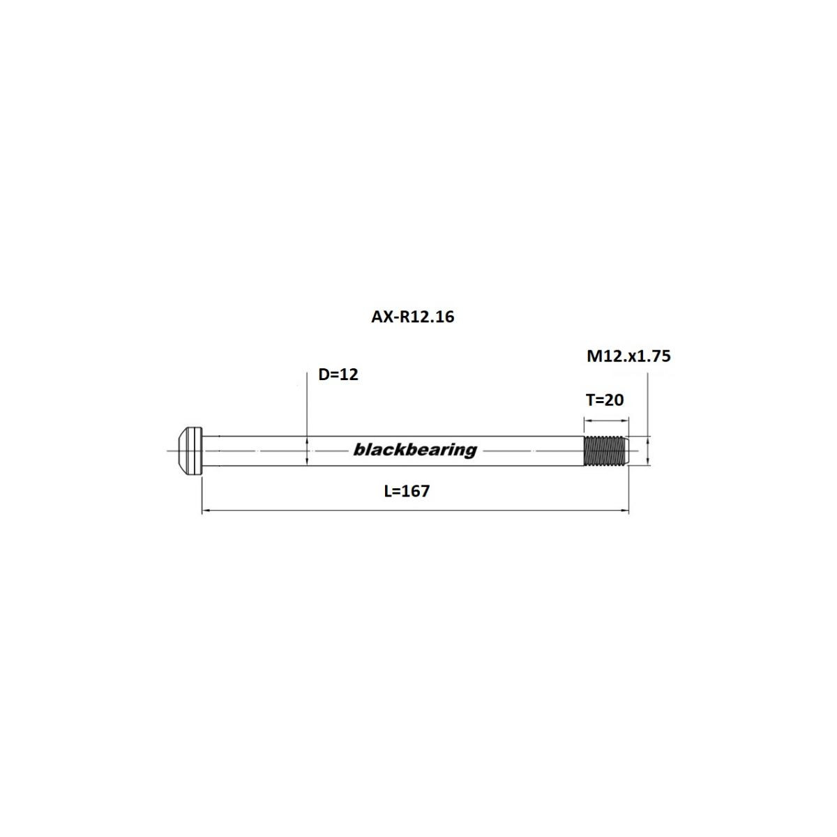 Axe de roue arrière BLACKBEARING 167-M12x1.75-20mm