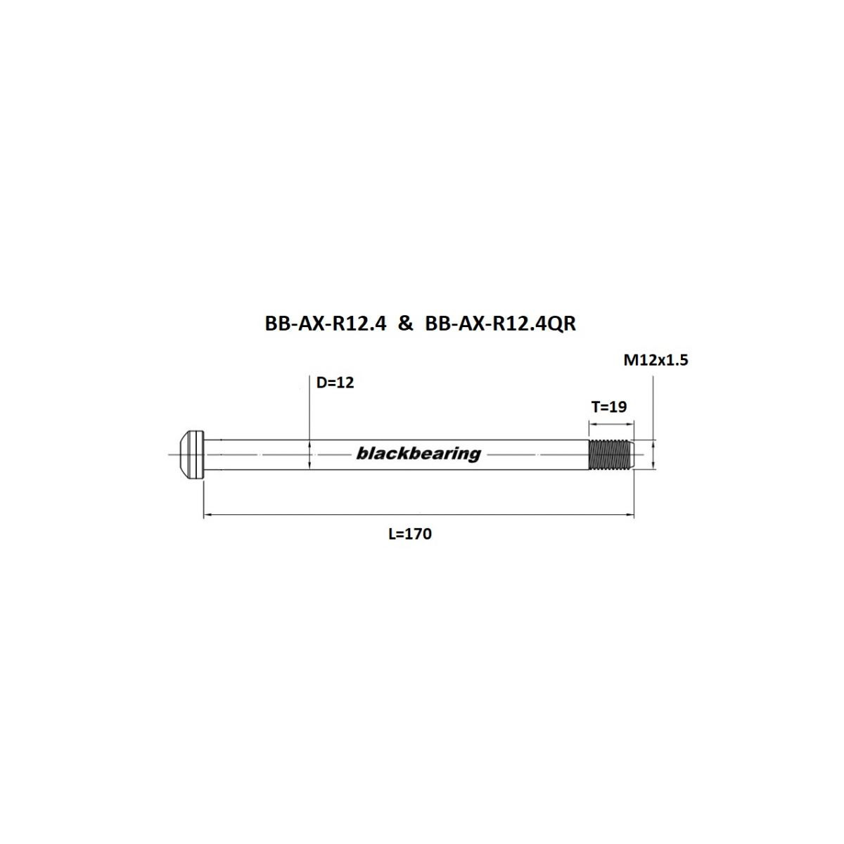 Axe de roue arrière levier rapide BLACKBEARING 170-M12x1.5-18mm