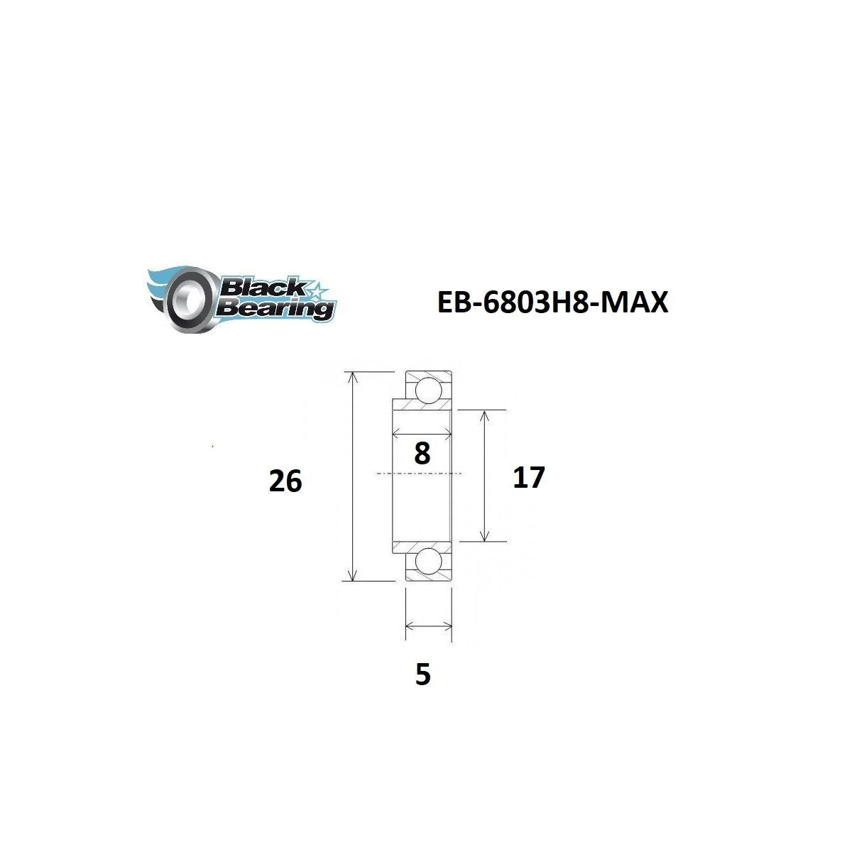 Roulement avec bague allongée BLACKBEARING 17 x 26 x 5/8mm MAX