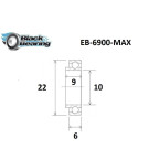 Roulement avec bague allongée BLACKBEARING 10 x 22 x 6/9mm MAX
