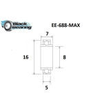 Roulement avec bague allongée BLACKBEARING 7 x 16 x 5/7mm MAX