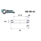Roulement de direction BLACKBEARING 27.15 x 38 x 6.5mm - 36/45°