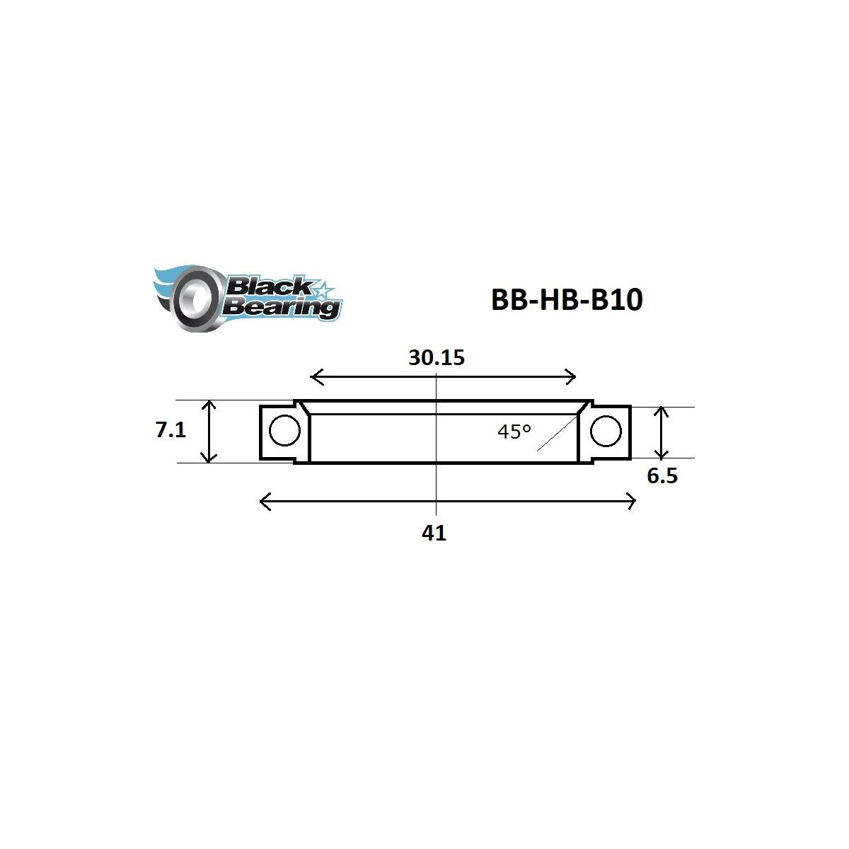 Roulement de direction BLACKBEARING 30.15 x 41 x 6.5/7.1mm - 45/90°