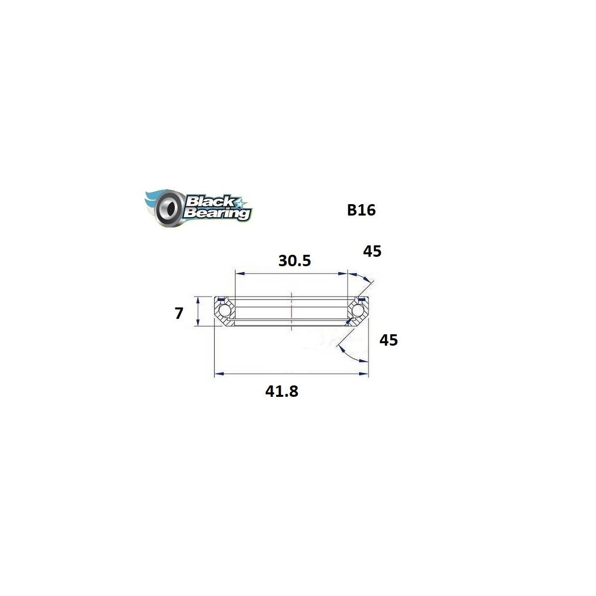 Roulement de direction BLACKBEARING 30.5 x 41.8 x 7mm - 45/45°