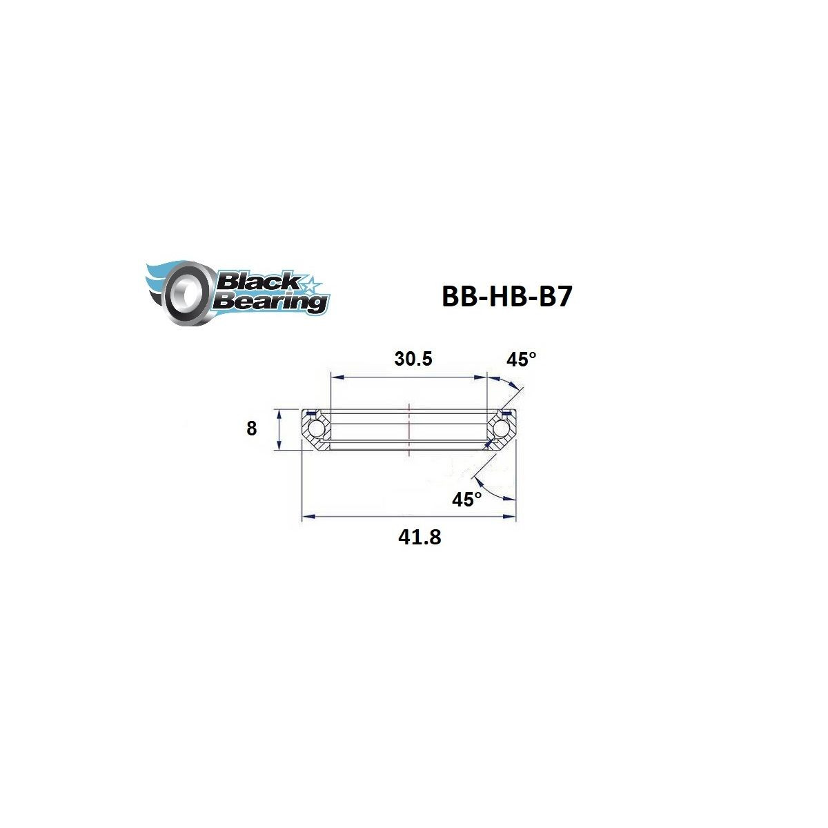 Roulement de direction BLACKBEARING 30.5 x 41.8 x 8mm - 45/45°