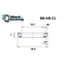 Roulement de direction BLACKBEARING 34.1 x 46.8 x 7mm - 45/45°