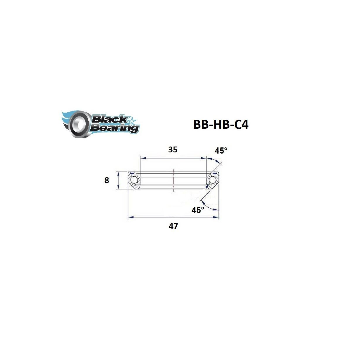 Roulement de direction BLACKBEARING 35 x 47 x 8mm - 45/45°
