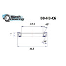 Roulement de direction BLACKBEARING 32.4 x 43.8 x 7mm - 45/45°