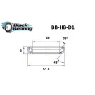 Roulement de direction BLACKBEARING 40 x 51.8 x 8mm - 36/45°