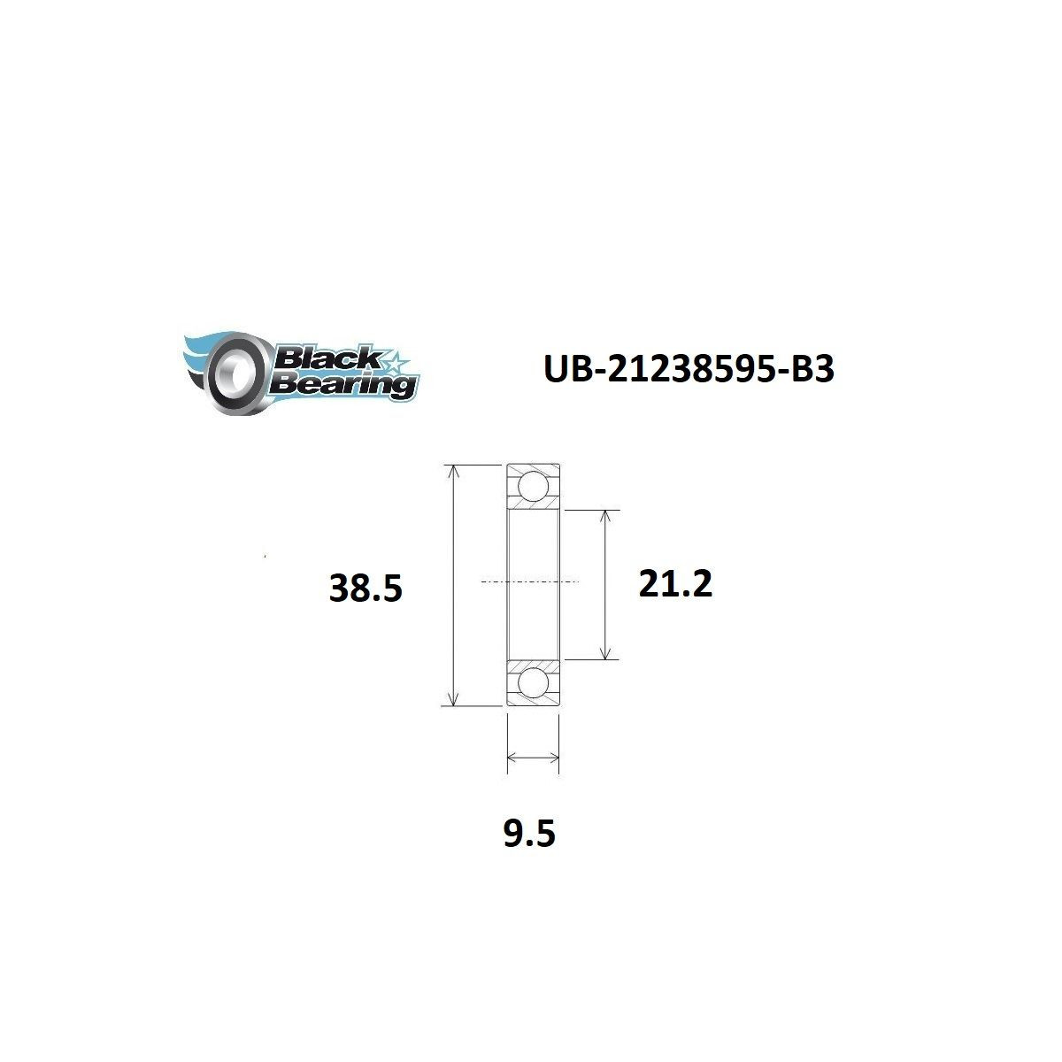 Roulement BLACKBEARING 21.2 x 38.5 x 9.5mm B3
