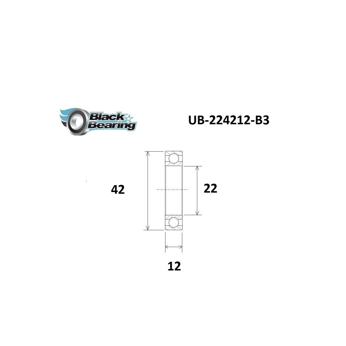 Roulement BLACKBEARING 22 x 42 x 12mm B3
